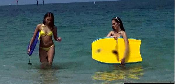  Teen Lez Girls (Jenna Sativa & Liza Rowe) Make Love In Front Of Cam clip-15